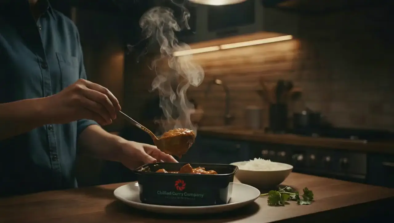 Ready in 5 minutes — heating curry at home